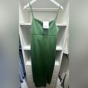 OAK + FORT - Midi dress with side slit - Green - Size M